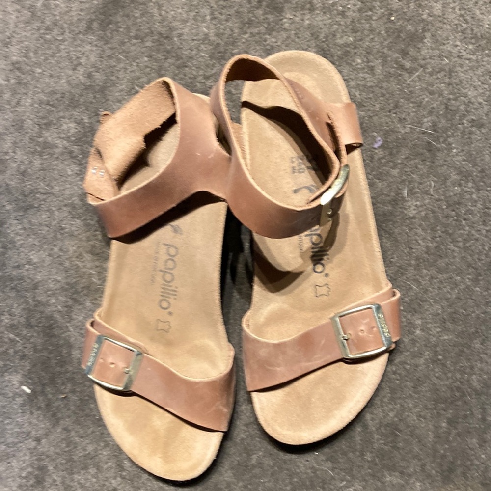 Birkenstock Soley Oiled Leather Cognac. 37 medium/narrow